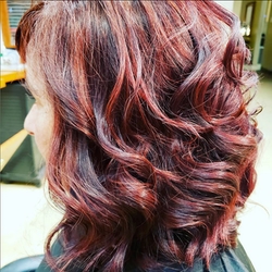Hair styling and coloring by Angela Swaim