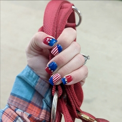 American flag theme painted nails by Stormy Akes