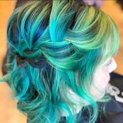 Mermaid hair coloring and styling by Naomi Meadowcroft