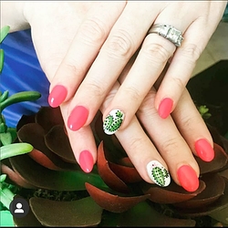 Cactus theme painted nails by Stormy Akes